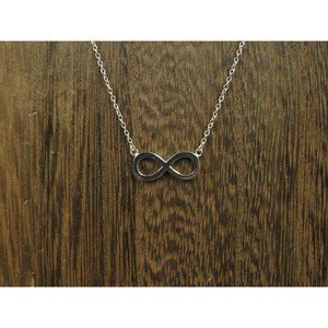 18 Inch Sterling Silver Infinity Symbol Simple Necklace